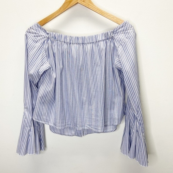 Free People March to the Beat Off the Shoulder Striped Top Sz XS - Picture 5 of 12
